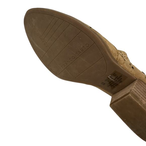 Franco Sarto Brown Leather Suede Cutout ankle booties size 5 boho casual chic - Picture 4 of 7